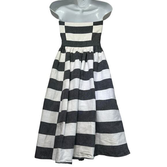 Mara Hoffman Cut Out stripe Organic Cotton Midi Dress Size 0 - Picture 4 of 9